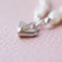 Pearl Necklace With Sterling Silver Heart Clasp, thumbnail 2 of 6