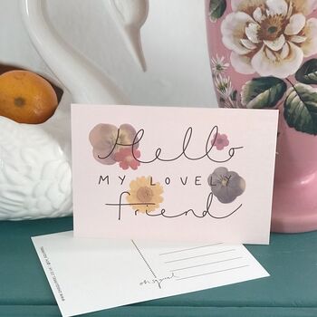 'Hello My Lovely Friend' Floral Friendship Postcard, 2 of 2