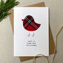 Cute Tartan Robin Scottish Christmas Card, thumbnail 5 of 5