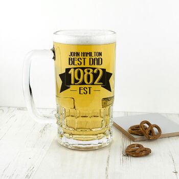 Dad’s Personalised Established Beer Glass Tankard, 3 of 5