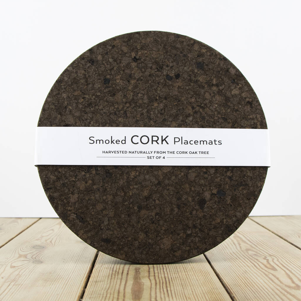 Smoked Cork Placemat Set Of Four By Liga Notonthehighstreet Com   Original Smoked Cork Placemat Set Of Four 