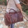 Genuine Leather Holdall Duffel Weekender, thumbnail 8 of 12