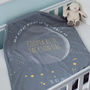 Phase Of Moon And Star Sign Personalised Baby Blanket, thumbnail 1 of 6