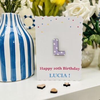 Personalised Alphabet Letter Any Age Birthday Card, 5 of 6