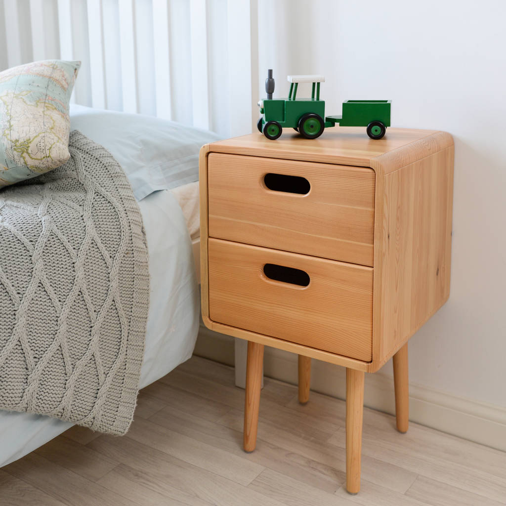 children s solid wood bedside table by snug 