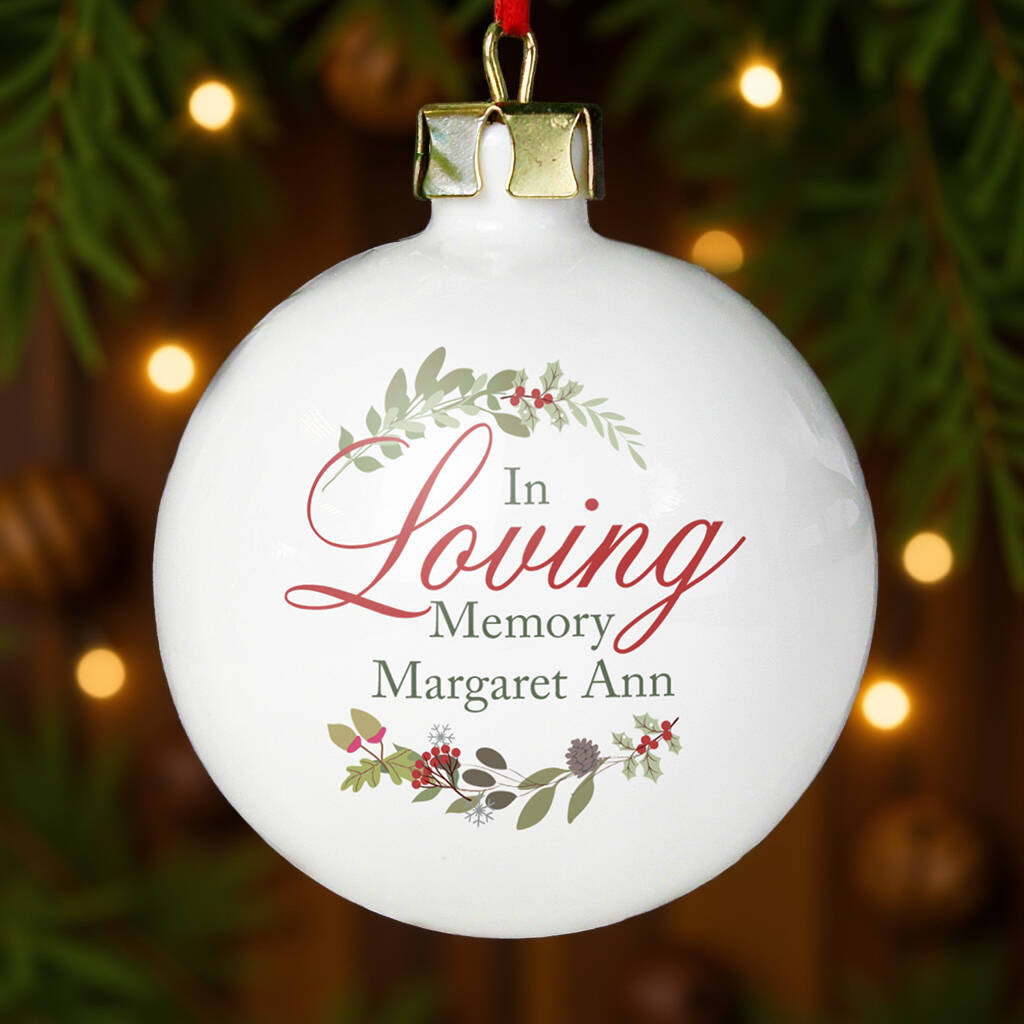 Personalised In Loving Memory Wreath Bauble, 1 of 3
