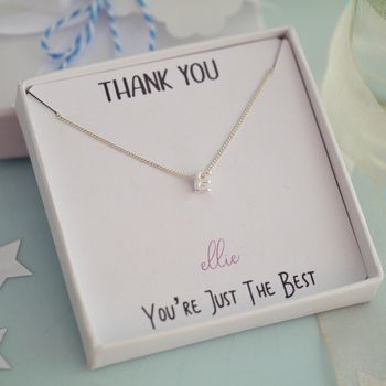 Sterling Silver Sliding Initial Necklace, 4 of 12