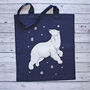Polar Bear Festive Cotton Tote Bag, thumbnail 1 of 2