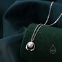 Genuine Freshwater Pearl Mobius Circle Pendant Necklace, thumbnail 3 of 11