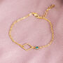 Minimalist Gold Rhombus Birthstone Bracelet, thumbnail 3 of 8
