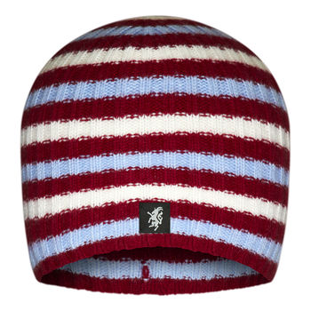 Cashmere Striped Beanie Hat In Rugby Colours, 7 of 12
