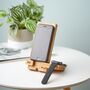 Personalised Phone Charging Stand In Solid Oak, thumbnail 4 of 12