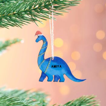Personalised Dinosaur Christmas Tree Decoration, 2 of 6