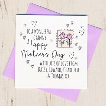 Personalised Mother's Day Flower Stem Card, 2 of 2