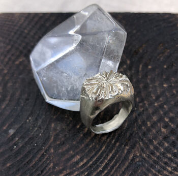 Sterling Silver Textured Signet Style Ring, 4 of 11