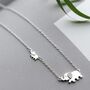 Sterling Silver Cute Mummy And Baby Elephant Necklace, thumbnail 1 of 4