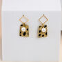 Leopard Print Faux Fur Earrings Gold Plated, thumbnail 5 of 6