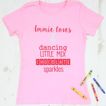 My Favourite Things Personalised Childrens T Shirt, 3 of 4