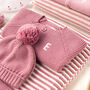Luxury Baby Girl Dusky Rose And Cream Knitted Gift Box, thumbnail 9 of 12