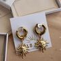 18k Gold Plated Filled Celestial Sun Statement Earrings, thumbnail 8 of 12
