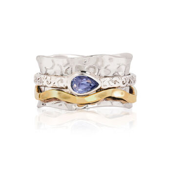 Aura Magic Tanzanite Silver Spinning Ring, 4 of 12