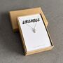 'Likeable' Sterling Silver Middle Finger Necklace, thumbnail 4 of 10