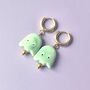 Handmade Ceramic Ghost Earrings In Pastel Colours, thumbnail 6 of 8
