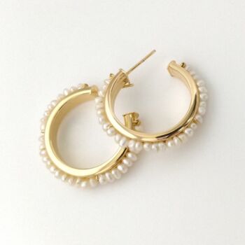 The Alex Gold Plated Hoop Earrings, 2 of 4