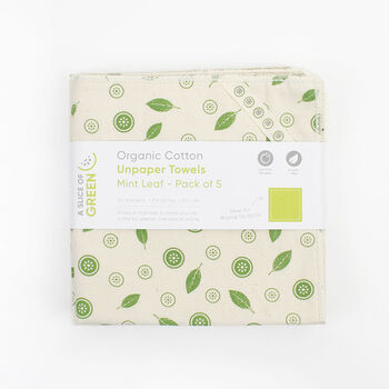 A Slice Of Green Organic Cotton Unpaper Towels Pk Five, 4 of 7