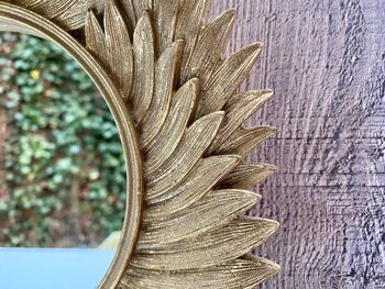 25cm Gold Sunburst Mirror Small Round Starburst Wall Mirror, 3 of 7