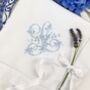 Embroidered Antique Personalised Monogram Napkin, thumbnail 2 of 6
