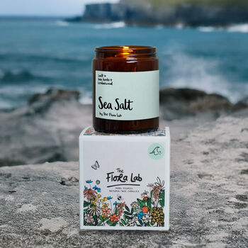 Sea Salt Scented Natural Wax Candle, 3 of 3