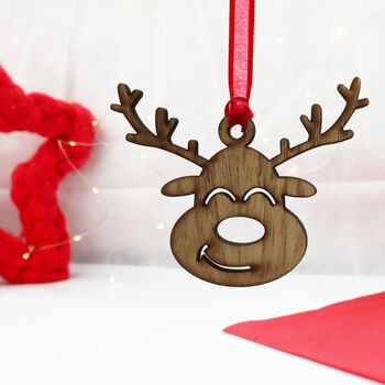 Cute Wooden Reindeer Ornament, 3 of 12
