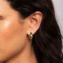 Teardrop Hoop Earrings In 18 K Gold And Rhodium Plated Sterling Silver, thumbnail 2 of 7