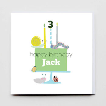 Bug Birthday Cake Greeting Card, 3 of 6