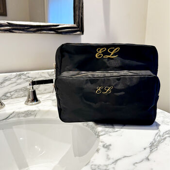 Personalised Embroidered Monogrammed Wash Bag, 2 of 8