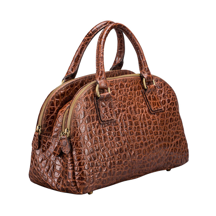leather bowling handbag 'liliana s croco' by maxwell scott bags ...
