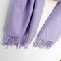 Lilac Tassel Soft Personalised Scarf Or Wrap, thumbnail 2 of 11