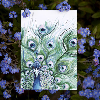 Inky Peacock Luxury Postcards, 4 of 10