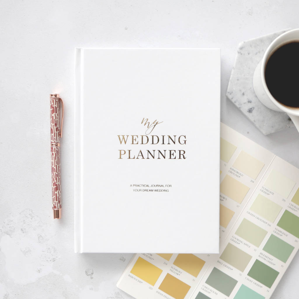 gold foil wedding planner book | engagement gift by blush and gold