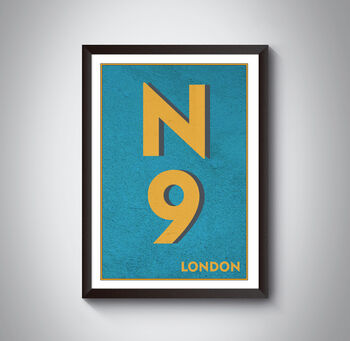 N9 Edmonton London Postcode Typography Print, 6 of 10