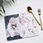 Navy And Blush Abstract Pattern Placemat, thumbnail 2 of 2