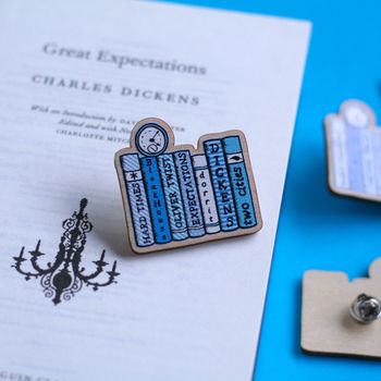 Charles Dickens Books Wooden Pin, 3 of 3