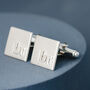 Sterling Silver Personalised Monogram Cufflinks, thumbnail 9 of 12
