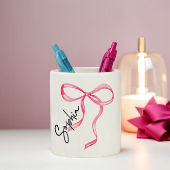 Personalised Bow Make Up Brush Holder, 4 of 4
