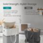 Two Piece Laundry Basket Hamper Set, thumbnail 3 of 5