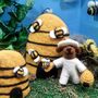 Handmade Felt Bumble The Bee Keeper Hanging Decoration, thumbnail 2 of 2
