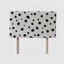 Hand Painted Upholstered Linen Headboard Polka Dot Print, thumbnail 2 of 12