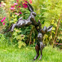 Pair Of Small Boxing Hares Made From Recycled Metals, thumbnail 1 of 1
