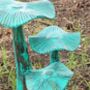 Turqouise Set Of Three Wooden Mushrooms On A Base, thumbnail 1 of 1
